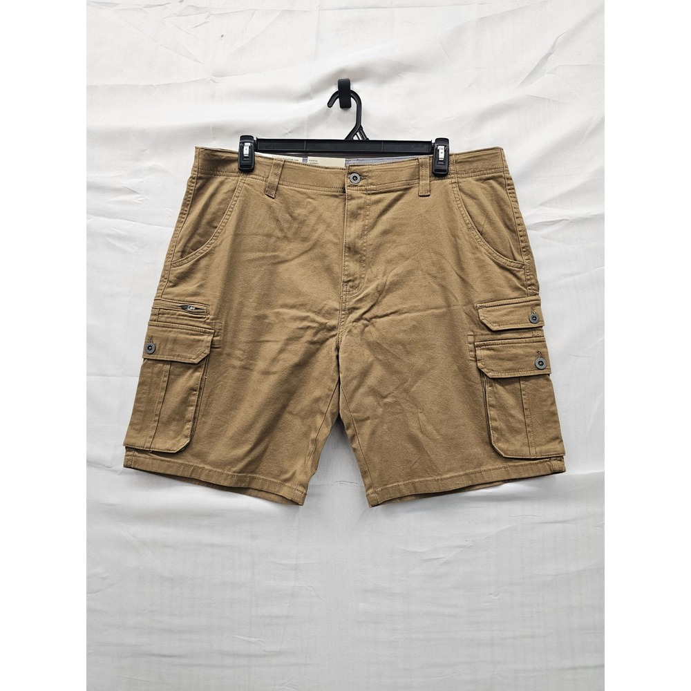 Iron Co Mens Stretch‎ Cargo Shorts Brown Cotton Blend Casual Size 40
